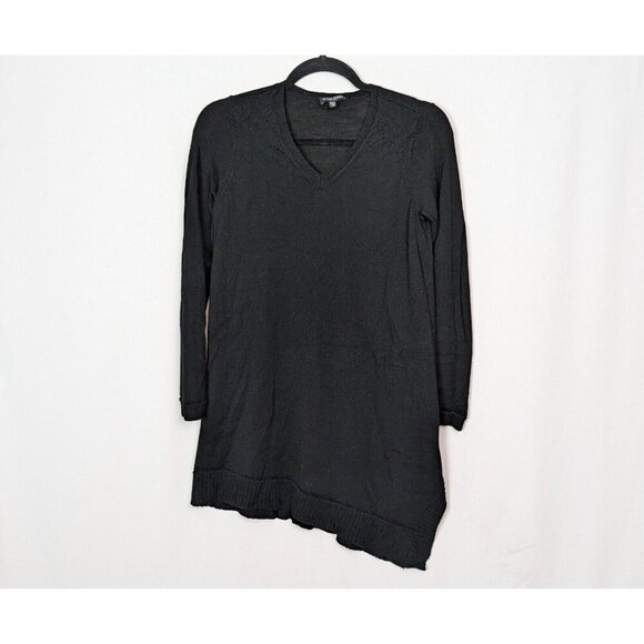 Eileen Fisher P Small Merino Wool Sweater Tunic V Neck Knit Top Asymmetrical - Picture 1 of 9